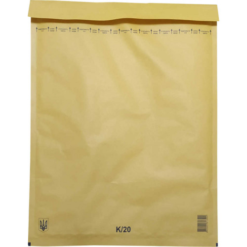 Конверт бандерольний, K20, СКЛ, крафт папір, повітряно-пухирчаста плівка, 1 шт.